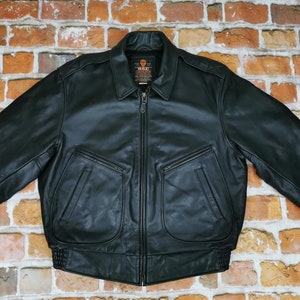 Veste en cuir Chevignon Vintage Biker w.r.rd. moto noir occasionnel