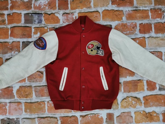 49ers Red And White Varsity Jacket