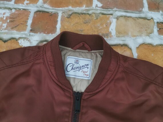 Chevignon Vintage Bomber Jacke bordeaux weinrot C… - image 4