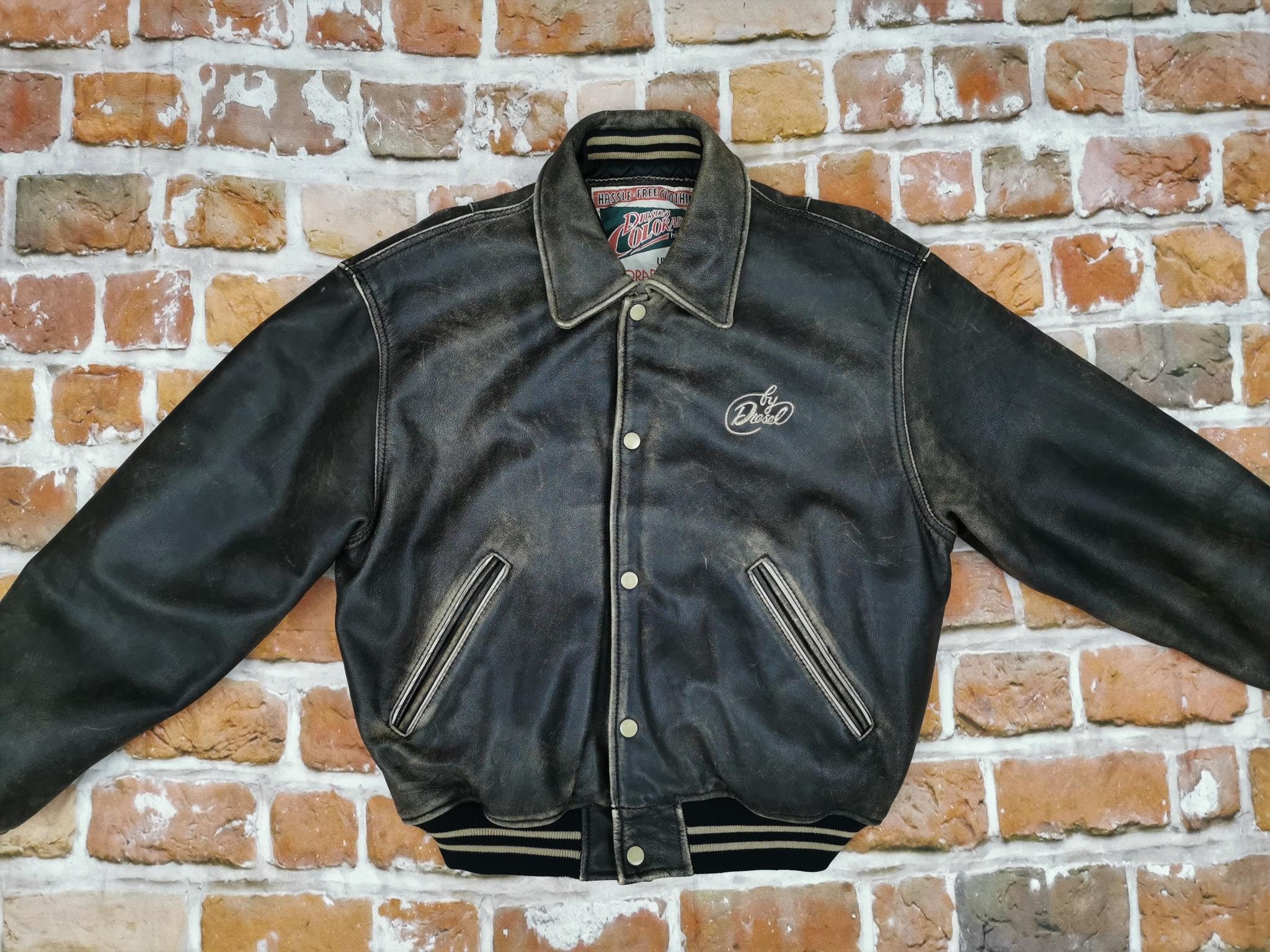 Diesel Vintage Leather Jacket Colorado Hide Stone Grey Diesel Vintage Leather Jacket Colorado Hide Stone Grey
