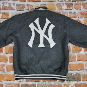 JH Design Usa Varsity College Turn Jacket New York Yankees Vintage Grey Mbl