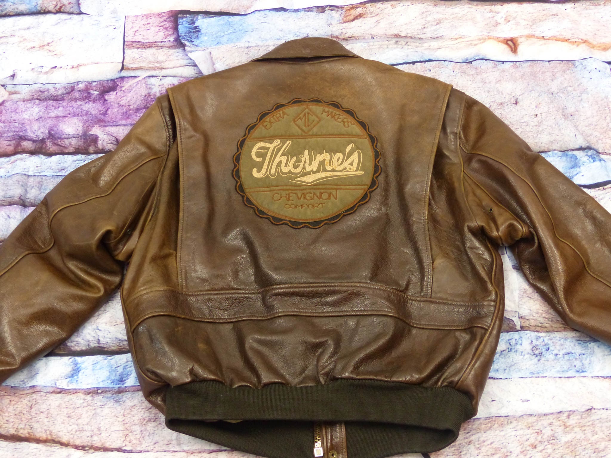 Chevignon Leather Jacket- Thornes World Traveler - Etsy