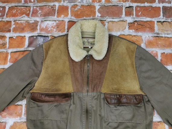 Chevignon Vintage Shearling Denim Winter Leather … - image 2
