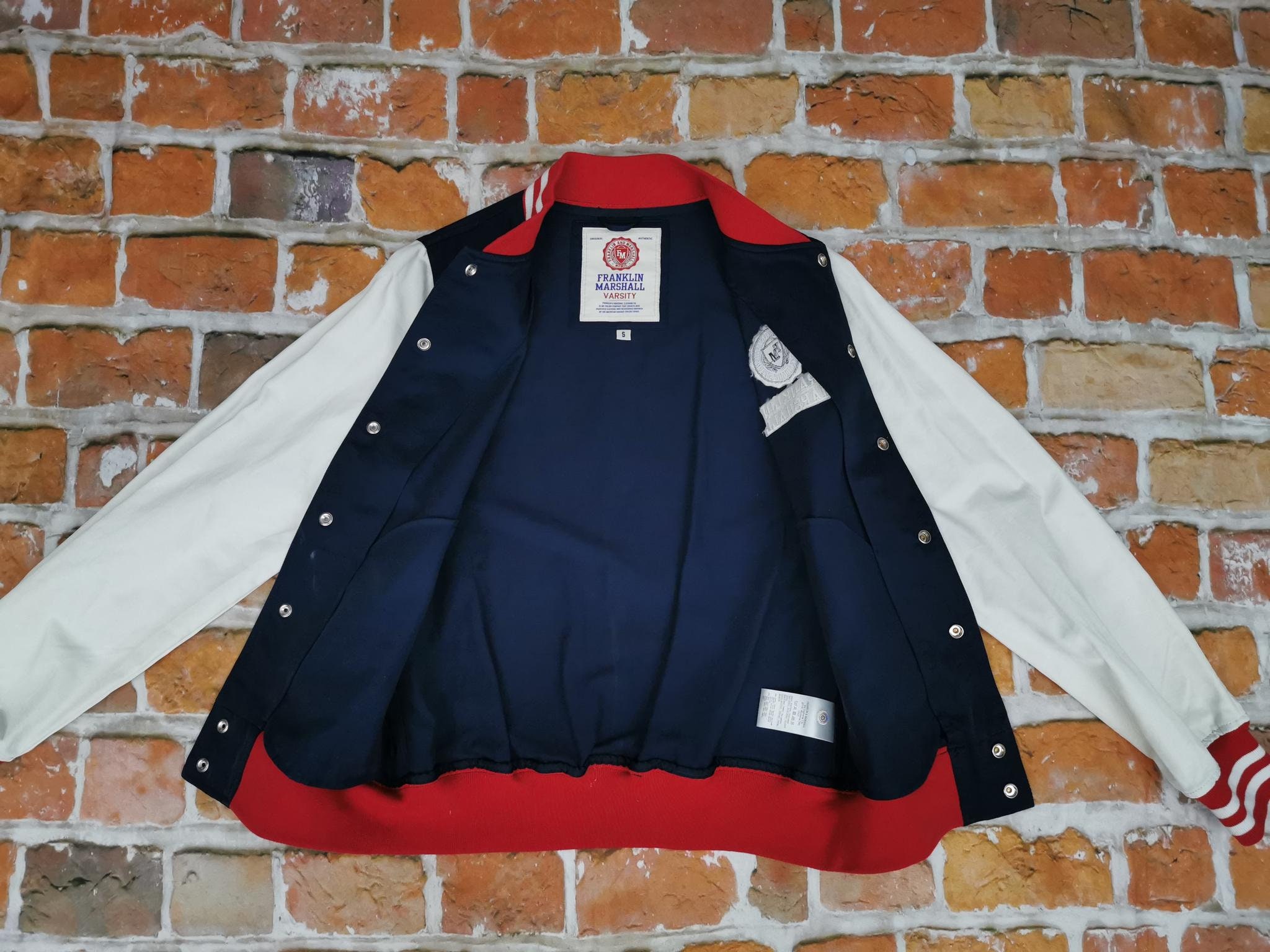 Franklin and Marshall Varsity Baseball Jacket Vintage Red Blue