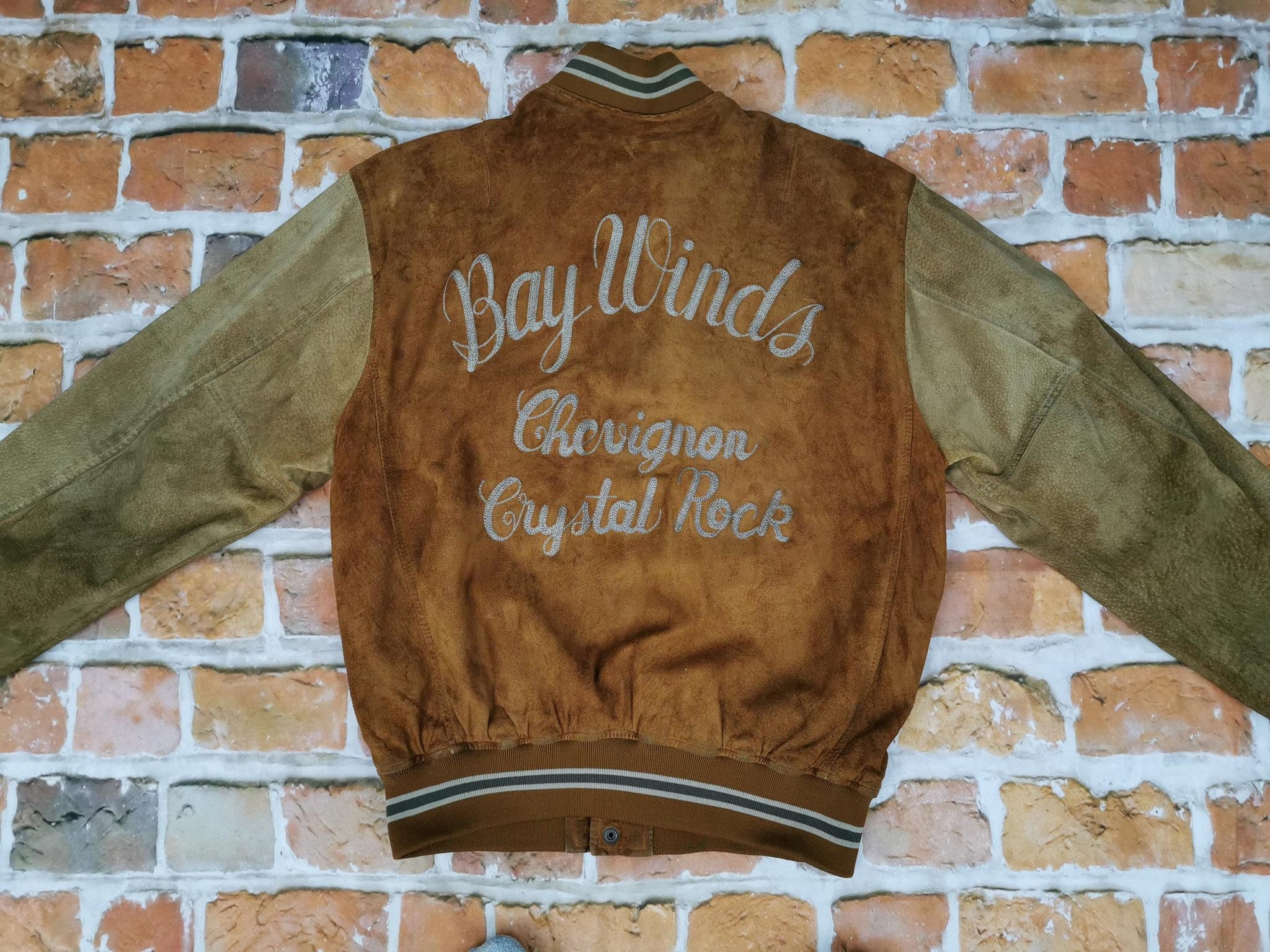 80s 90s CHEVIGNON Leather Varsity Jacket size M | eBay