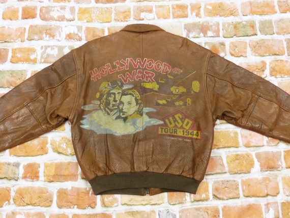 Buy AVIREX A2 Pilots Leather Jacket HOLLYWOOD War Usa Tour 1944 