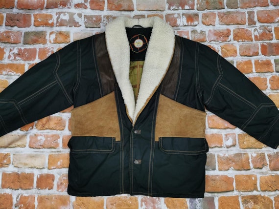 Camel Collection Vintage Winter Jacket Coat Leath… - image 1