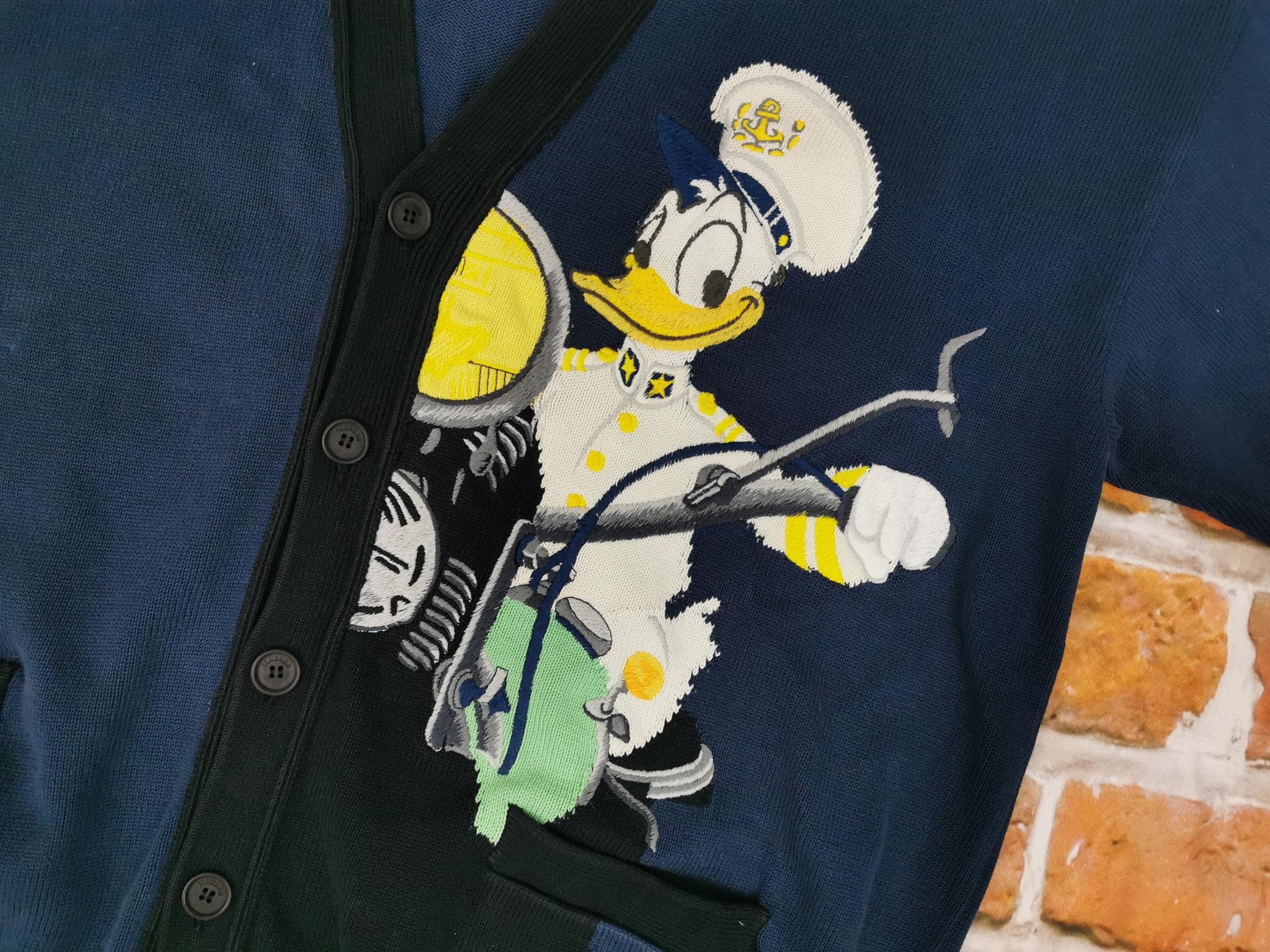 Iceberg Vintage Cardigan Donald Duck Biker Captain Walt
