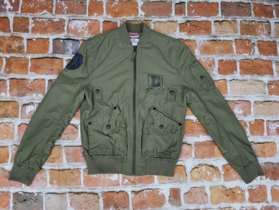 Levis Strauss Co Vintage Usa Bomber Jacket Khaki Green Casual Etsy Canada