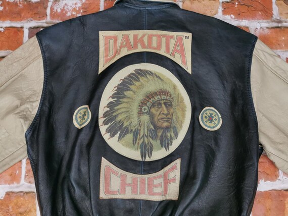 Dakota Usa Vintage Chief Leather Jacket Native American