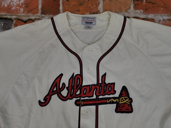 Starter ATLANTA BRAVES Baseball Jersey Shirt Usa Vintage White Mbl