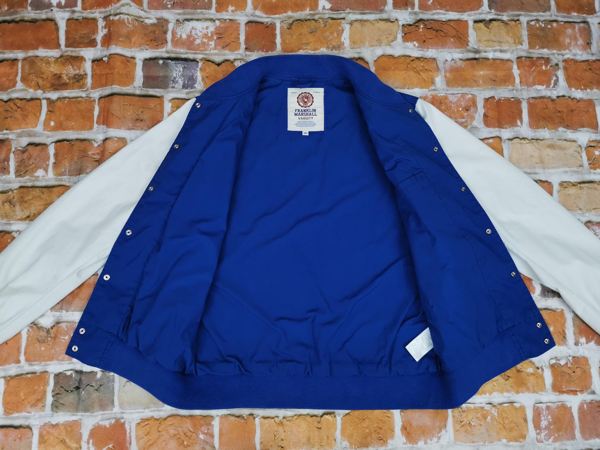 Franklin and Marshall Vintage Baseball Varsity Blue White Jacket