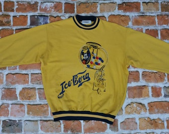 Iceberg Vintage Sweater Gum Ball Mickey Mouse Walt Disney Yellow Casual Comic