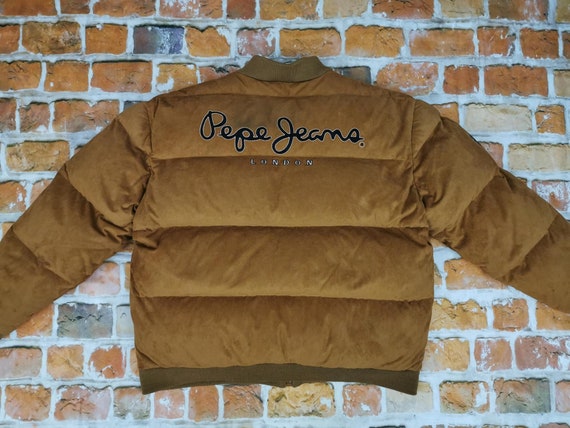Pepe Jeans London Vintage Suede Down Jacket Brown Casual - Etsy