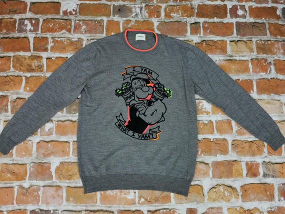 Iceberg Vintage Summer Sweater Popeye - I YAM WAHT I YAM! Comic Sailor Casual