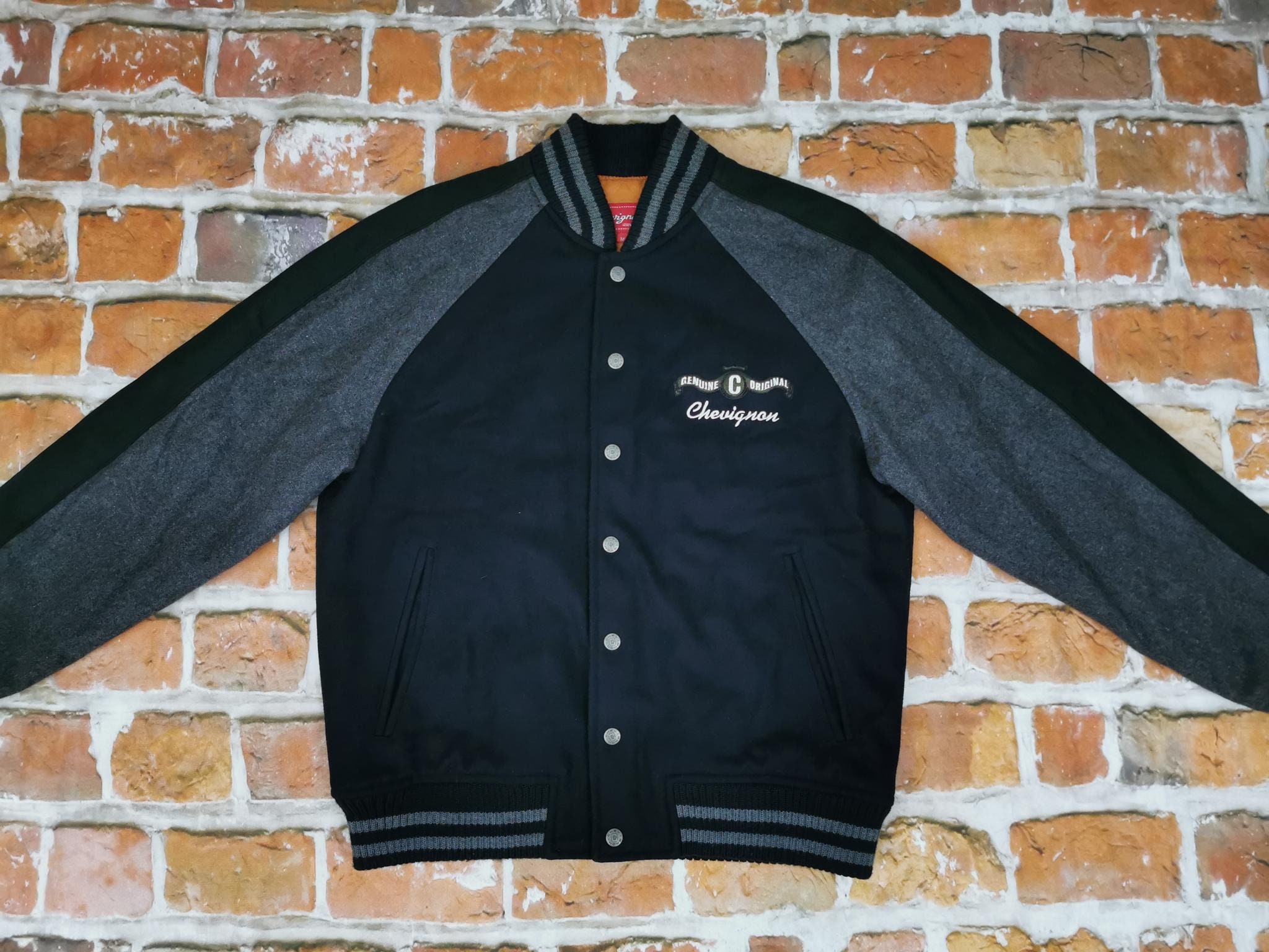 Chevignon Vintage College Jacket Legend Label Grey Blue Casual