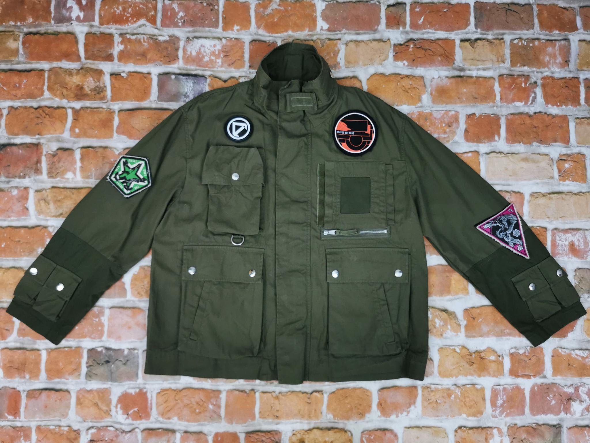 DIESEL ファー付きグリーンミリタリージャケット Diesel Vintage Jacket Parka Olive Green BATTLE GIACCA Casual