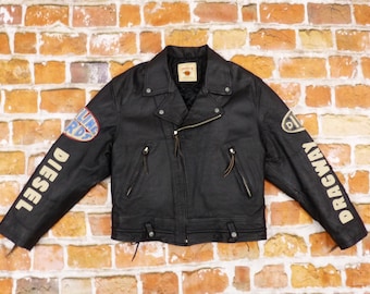 Diesel Vintage Leather Jacket XXL Stone 
