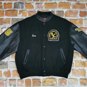 CANADIAN Lake HOCKEY RAIDERS Pro Trend Varsity Usa Varsity Jacket Vintage Black Money Casual Sport