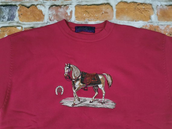 Best Company Vintage Sweater OLMES CARRETTI Red Italy Horse