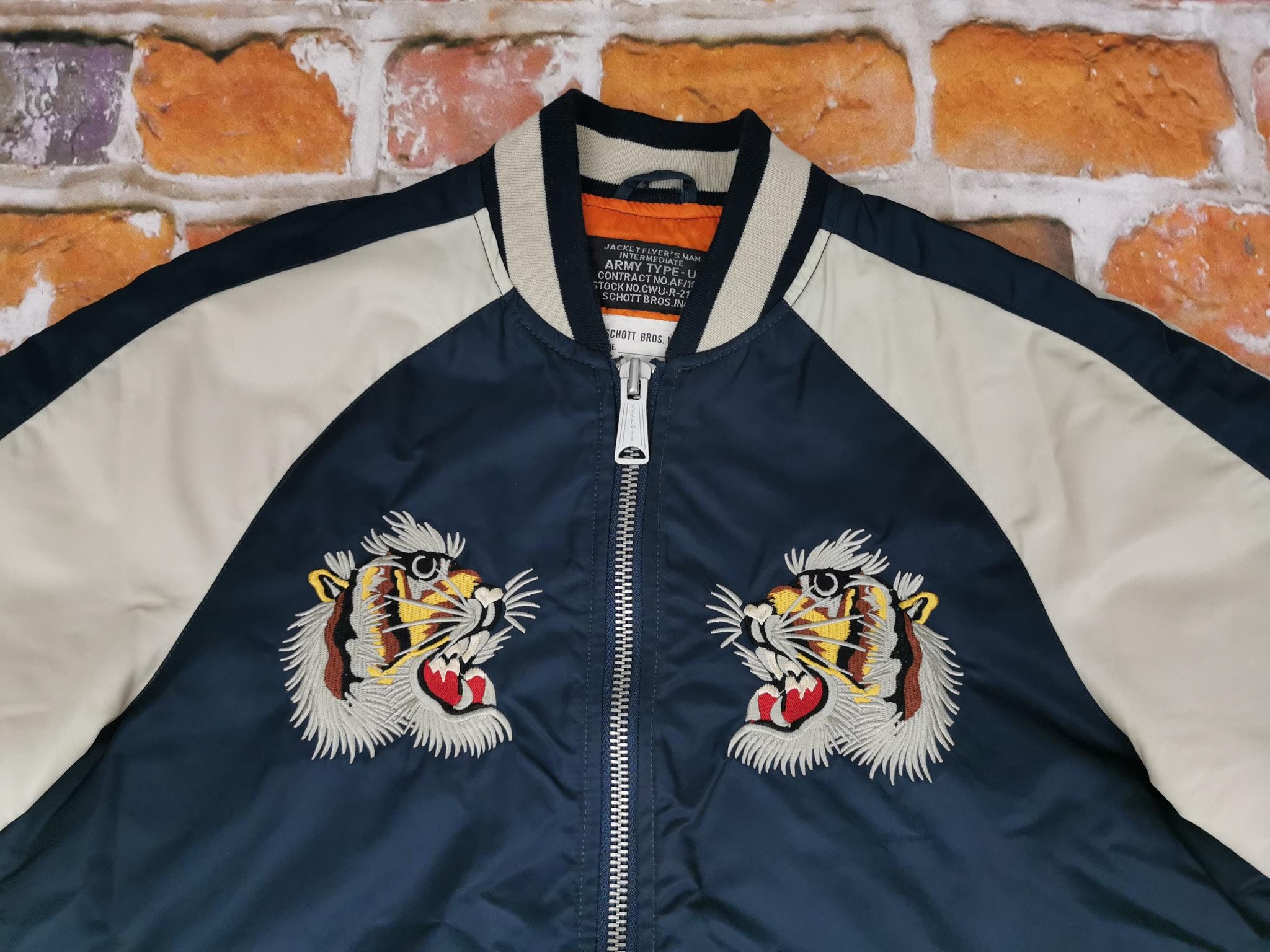 Schott Bros Inc Bomber Jacket Vintage *uss. TRIKE FIGHTER