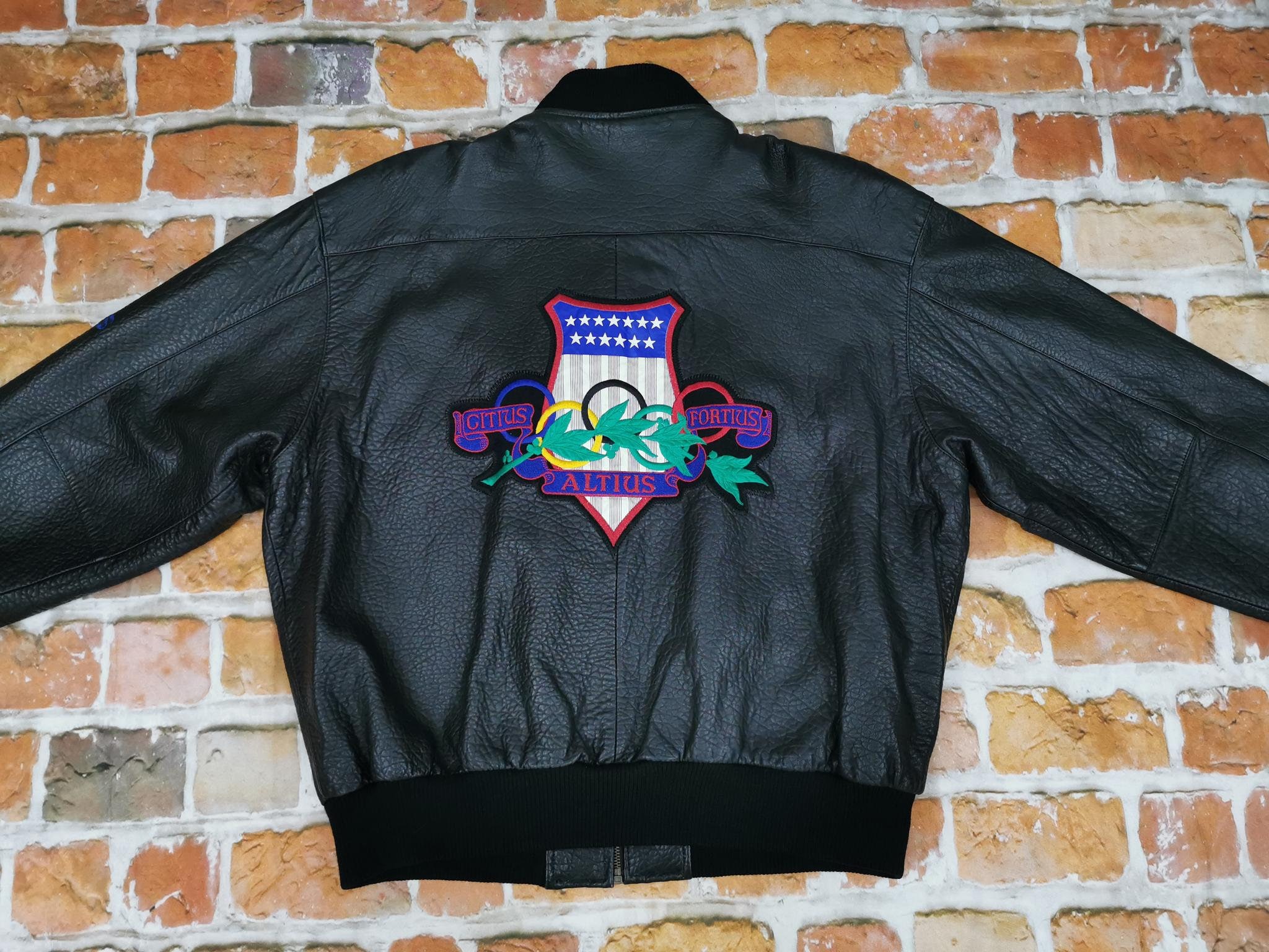 Adidas vintage leather jacket Clearance