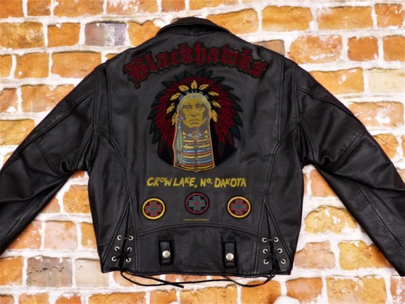 Avirex Varsity Leather Jacket Biker Usa 