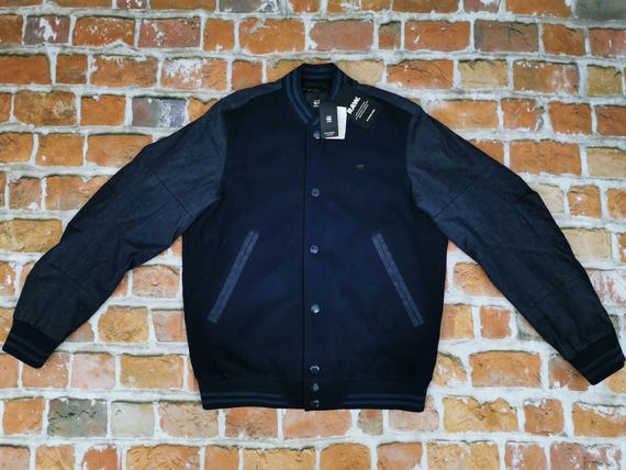 G-Star raw Varsity Collegejacke Vintage Denim blau Casual