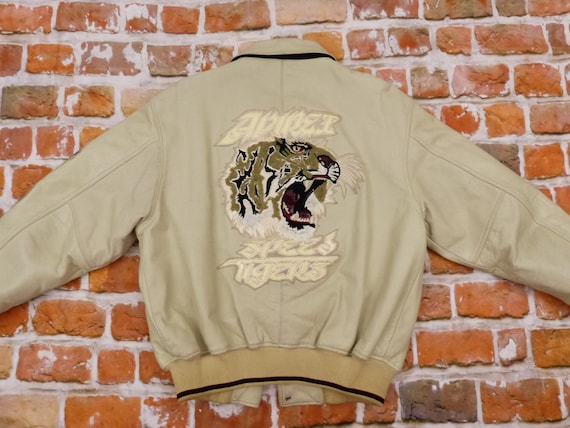 Avirex Usa Lederjacke Speed Tigers beige Panther