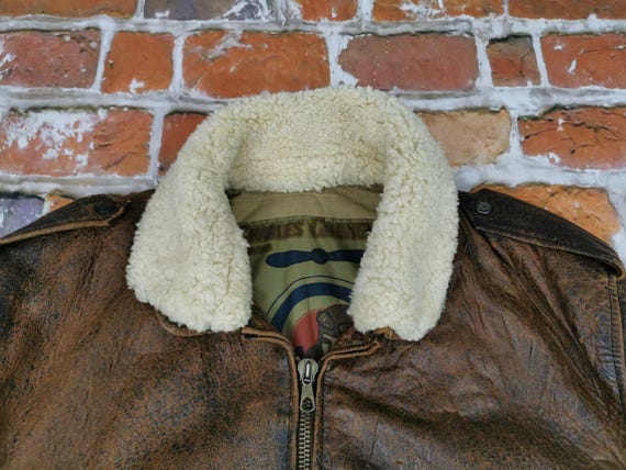 Charles Chevignon Paris Pilot Vintage Leather Jacket HOT SKIES