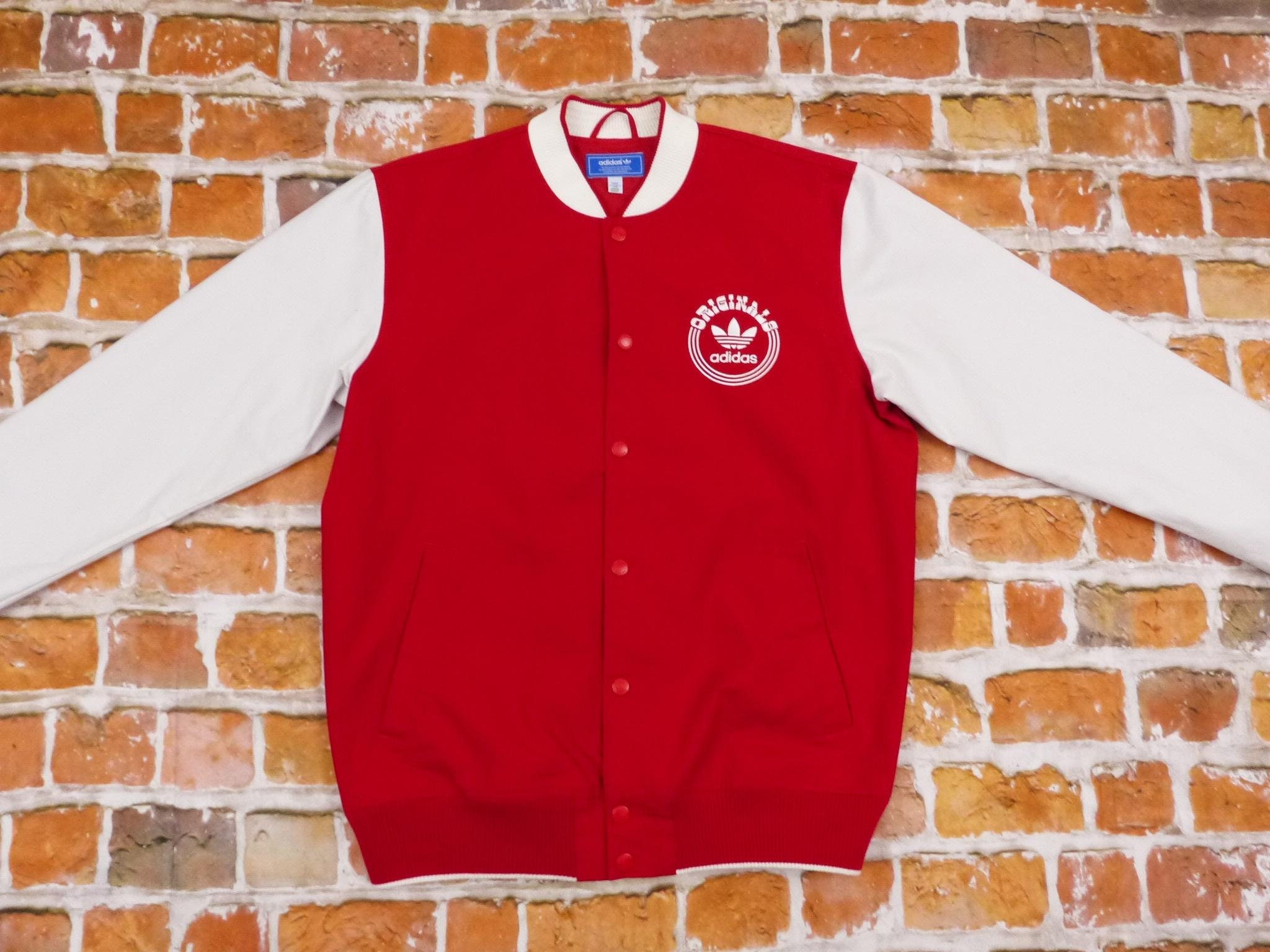 Adidas Vintage Originals Denim Jacket Retro Red White - Etsy