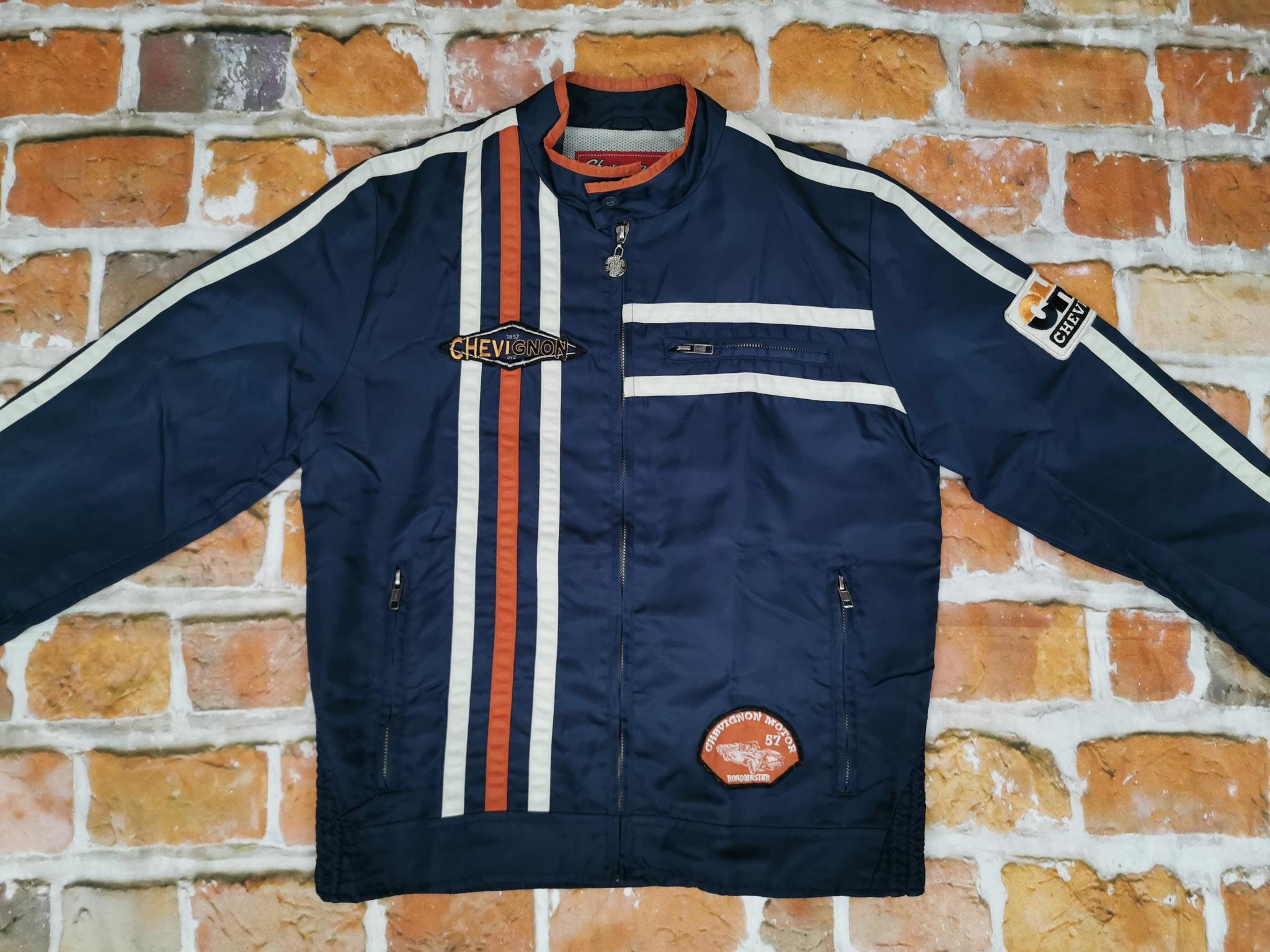 Chevignon Vintage Biker Jacket MOTOR 57 ROADMASTER Navy Blue