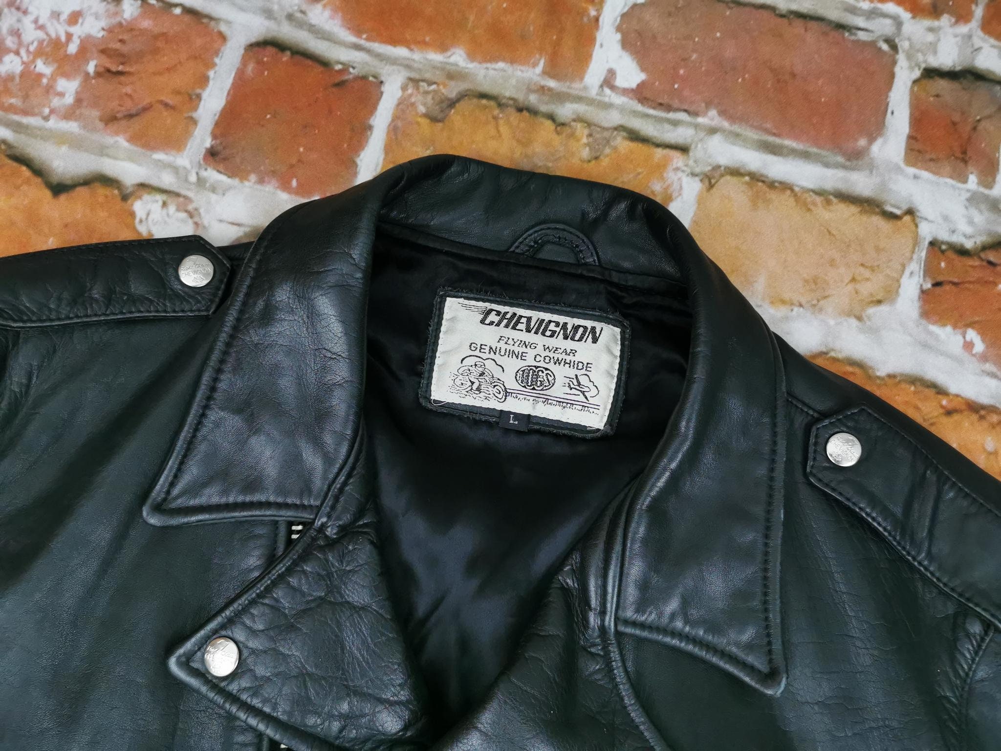 Chevignon Motorcycle Biker Leather Jacket Flying Wear Negan