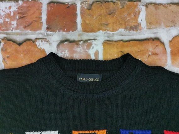 Carlo Colucci Vintage Pullover sehr bunt Label Bu… - image 4
