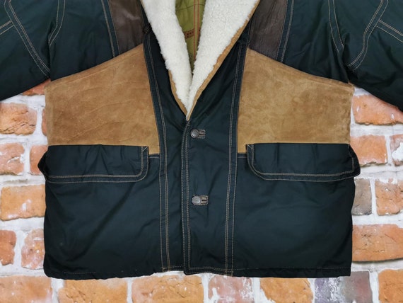 Camel Collection Vintage Winter Jacket Coat Leath… - image 3