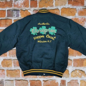 Chevignon Vintage Women&#39;s Bomber Jacket HOPPER COAST Blue Yellow Casual Shamrock
