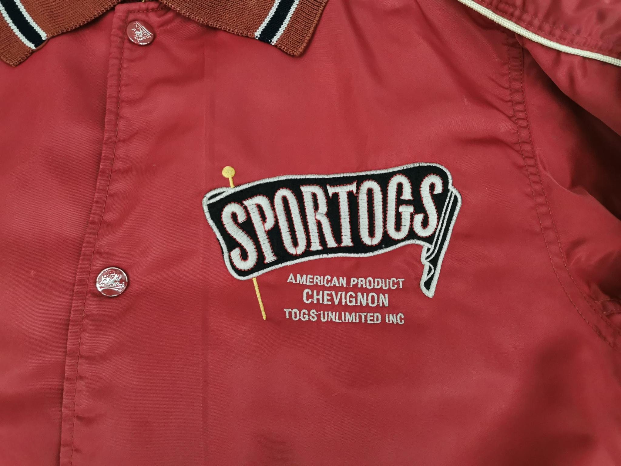 Chevignon Vintage Bomber Jacket Sport Togs Unlimited Wine