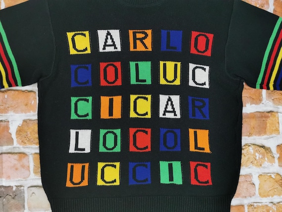 Carlo Colucci Vintage Pullover sehr bunt Label Bu… - image 2