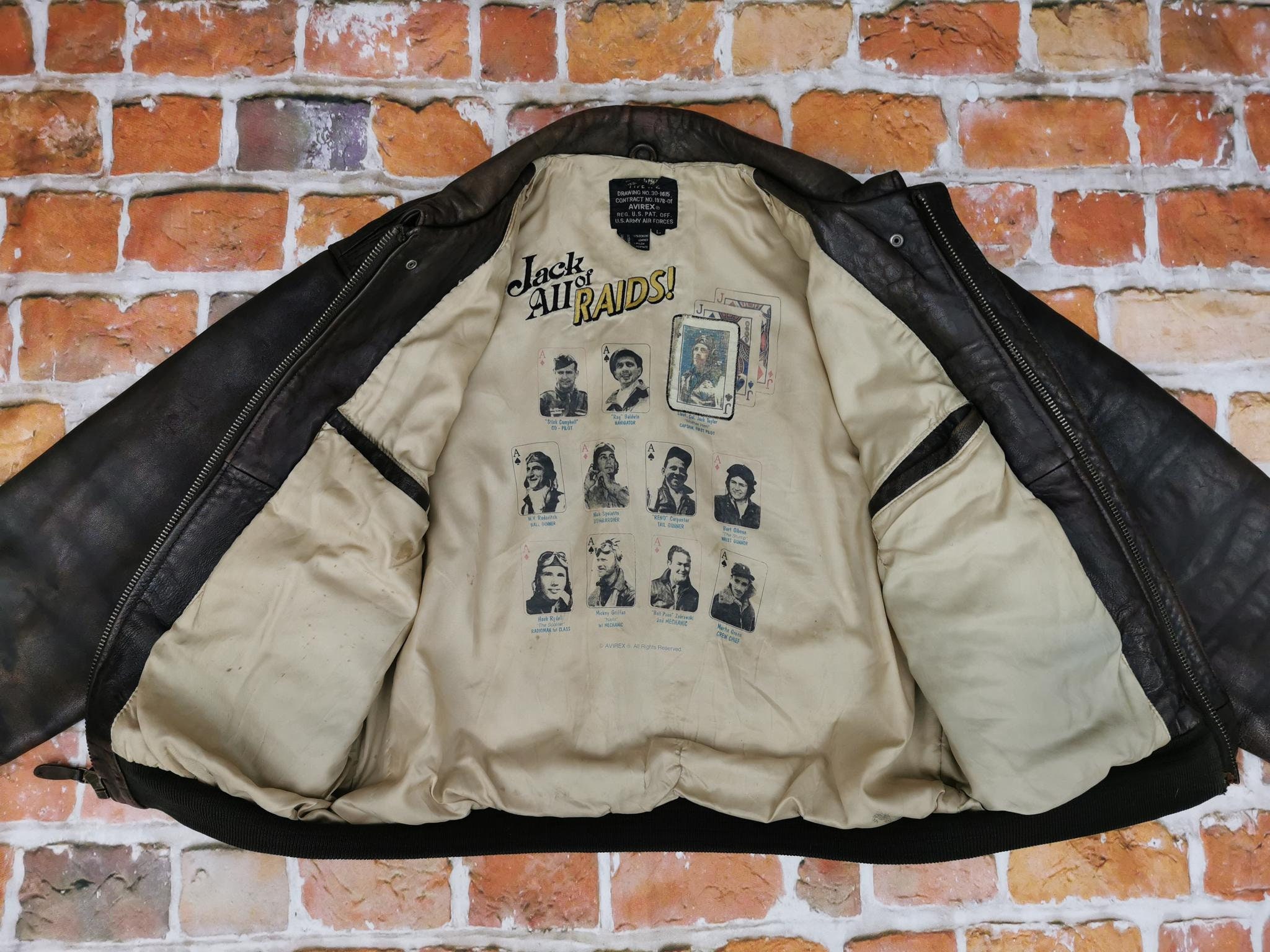 Avirex Usa A2 Piliten Vintage Leather Jacket 1943 GLENN MILLER Air