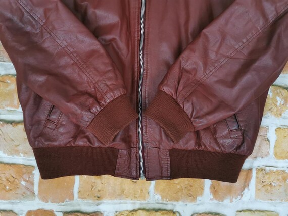 Veste Vintage Charles Chevignon Paris 'Chattering Guns' - Rouge - Taille M - Cuir - Occasion