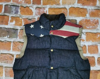 Ralph Lauren Vintage Winter Vest DENIM SUPPLY Blue Usa Casual