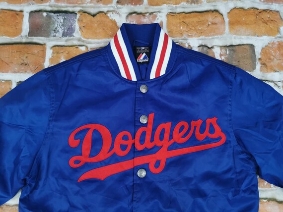 Majestic Vintage Baseball Usa Jacket Los Angeles Dodgers La Blue