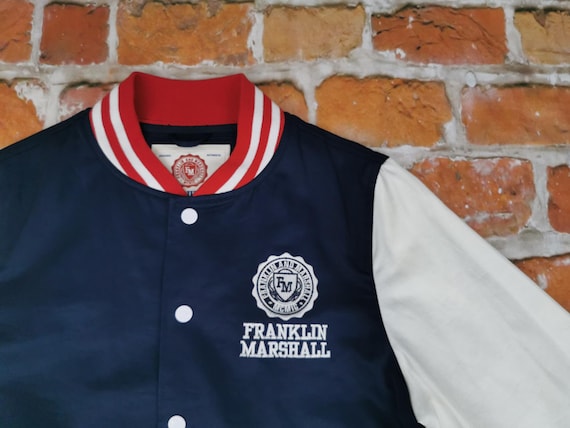 Franklin and Marshall Varsity Baseball Jacket Vintage Red
