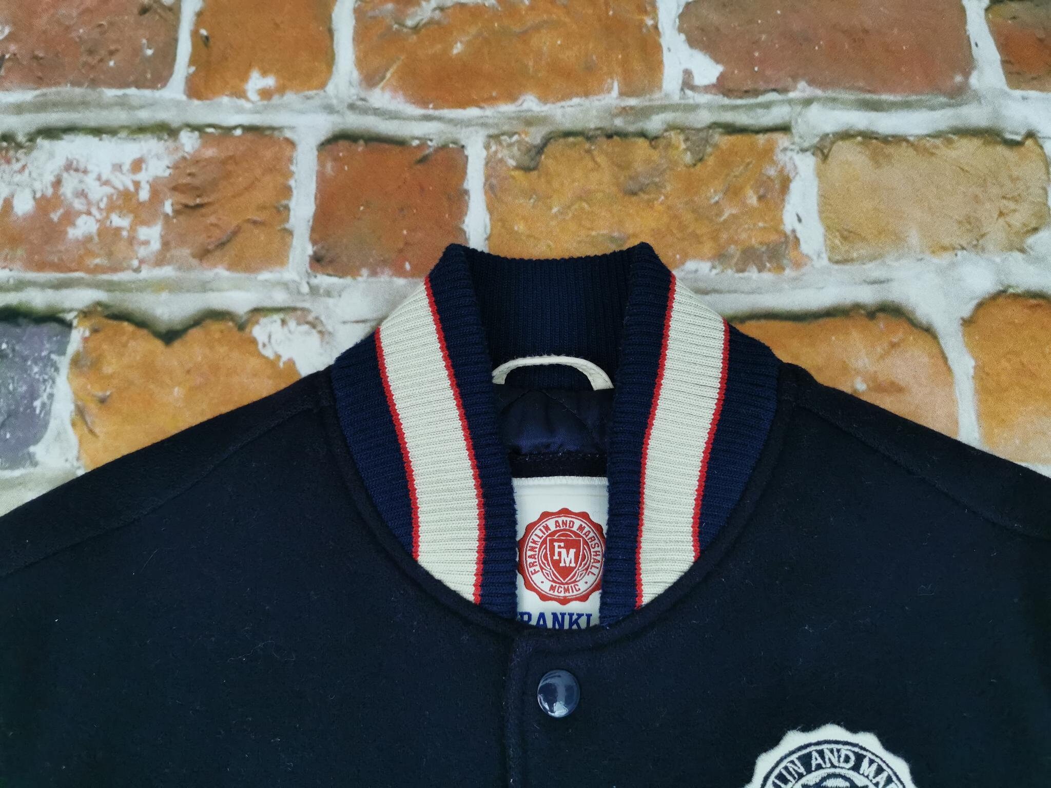 Franklin and Marshall Varsity College Jacket Navy Blue Vintage