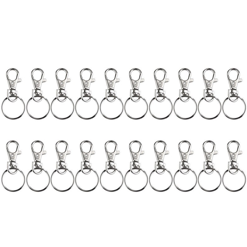 Silver Lobster Claw Clasp Swivel Hook Keychain Split Key Etsy