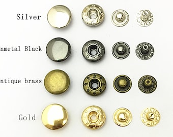 10 Set Premium Rivet Poppers Snap Fasteners Press Sewing Leather Craft Buttons (8mm 10mm 12.5mm 15mm)