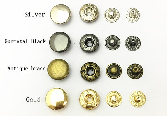 Brass 4 Part Spring Snap Button, Packaging Type: Box, Round at