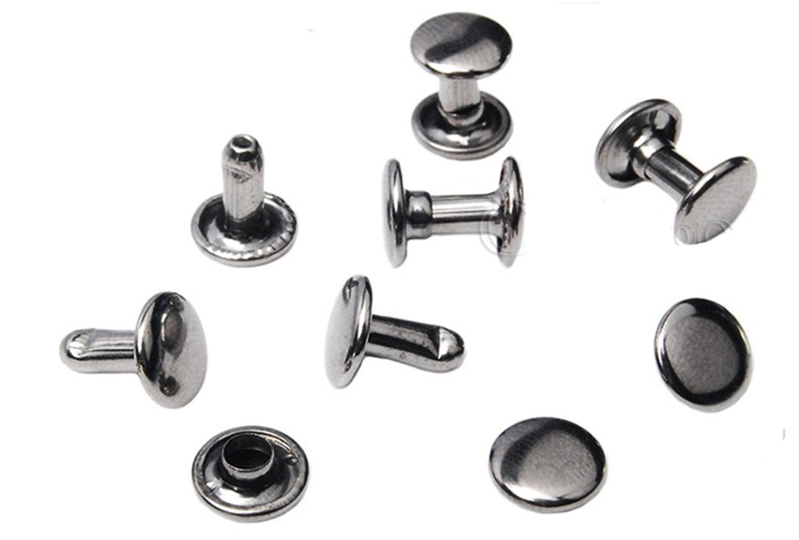 8mm Silver Metal Round Double Cap Rivets Leather Craft Stud U.S. Ship ...