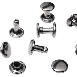 8mm Silver Metal Round Double Cap Rivets Leather Craft Stud U.S. Ship ...