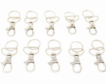 Crafts Metal Swivel Clasps Lanyard Hook Lobster 1 inch Claw Clasp Clip + 30 mm Key Ring